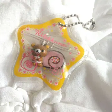 리락쿠마 롤케이크 마스코트 키링 별 모양 디저트