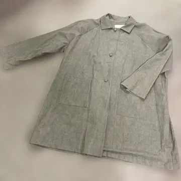 마크앤플러스 플러스투 +2 카키 면린넨 코트