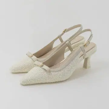 RANDA 펄 리본 클래시컬 펌프스 LL 사이즈 아이보리