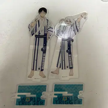 월드 트리거 극락탕 콜라보 아크릴 스탠드 쿠가 유마 미쿠모 오사무