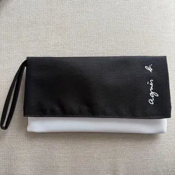 agnes b. 안경 케이스 블랙/화이트 파우치