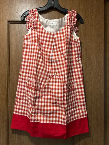 barbie 체크 슬리브리스 원피스