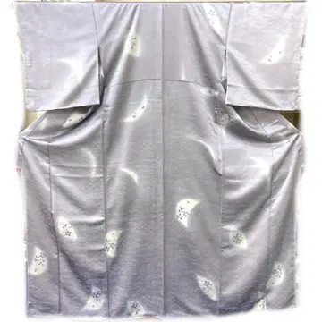 중고품 잡화 단품 순수 실크 연보라 계열 꽃 무늬 코몬 KM-021-25