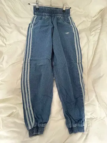 adidas 스트라이프 조거 팬츠 데님 블루