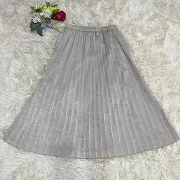 [ 미쉘클랑 ] 플리츠 스커트 베이지 롱 허리밴딩(38)