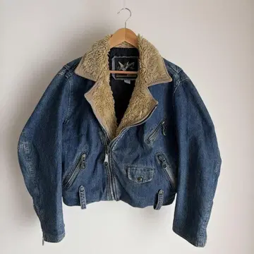 90s EDWIN motorcycle 데님 더블 라이더 자켓 짧은 기장