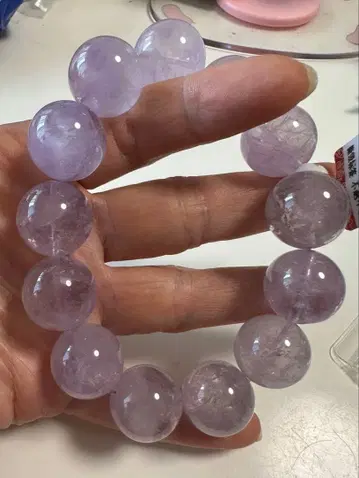 고품질! 라벤더 자수정 비즈 팔찌 대형