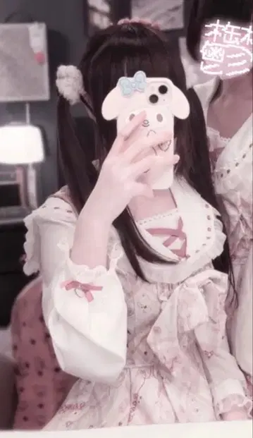 LIZLISA Sewing Bear 패턴 셋업 리즈리사 양산형 공주