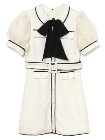 BUBBLES 버블스 코드 파이핑 트위드 원피스