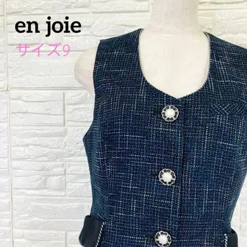 en joie 사무복 트위드 베스트 네이비 유니버스 사이즈 9 앙조아