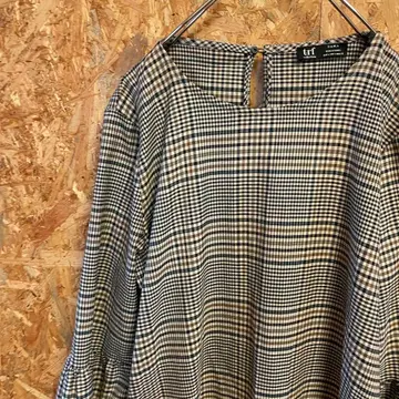 AE9792 ZARA TRF 롱 원피스 베이지 체크 여성용