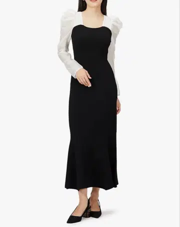 프레이 아이디 오간 슬리브 머메이드 니트 원피스