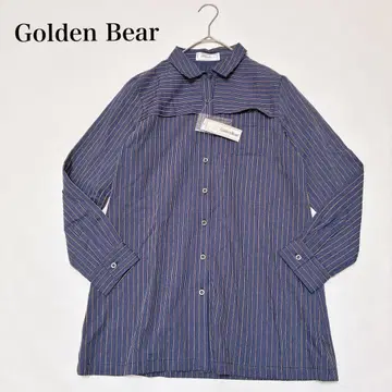 새상품 골든 베어 스트라이프 셔츠 긴팔 블라우스 A라인 코튼 100