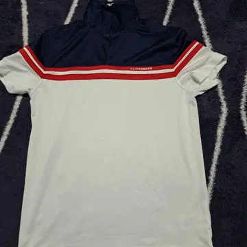 J.Lindeberg 피케 셔츠 M 네이비/화이트/레드