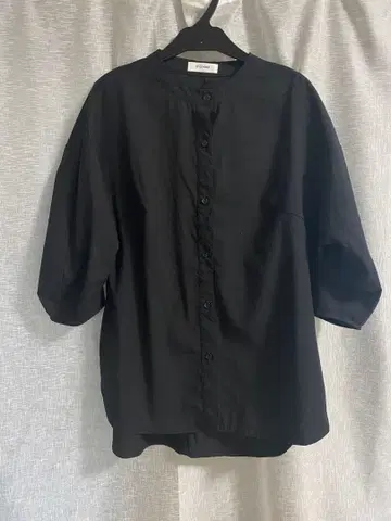 STYLEMIXER 노카라 셔츠 블랙 루즈핏