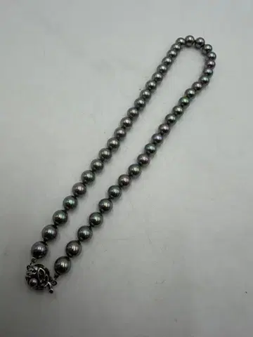 SV 각인 MAJORICA 마죠리카 그레이 펄 진주 목걸이 40cm