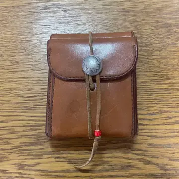 새상품급 Goro's 고로즈 2단 지갑 월렛 적갈색 새들 레더