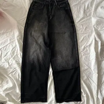 한국 블랙 배기 데님 y2k 스트릿