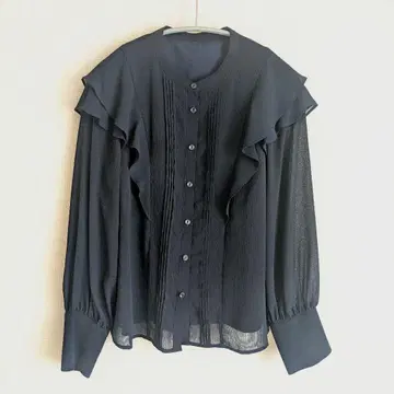 핀턱 프릴 양류 블라우스 NATURAL BEAUTY BASIC