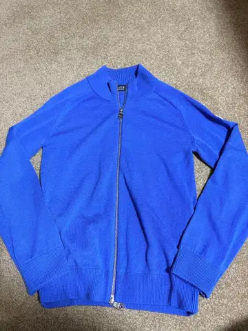 muta 니트 스웨터 파랑 풀 집업