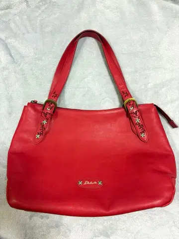 레어 Dakota 다코타 꽃무늬 자수 토트백 가죽 가방 빨간색