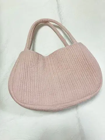 파스텔 핑크 누비 이불 퀼팅 핸드백