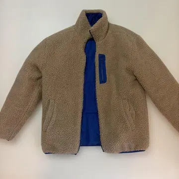 리버서블 보아 자켓 베이지 x 블루 L