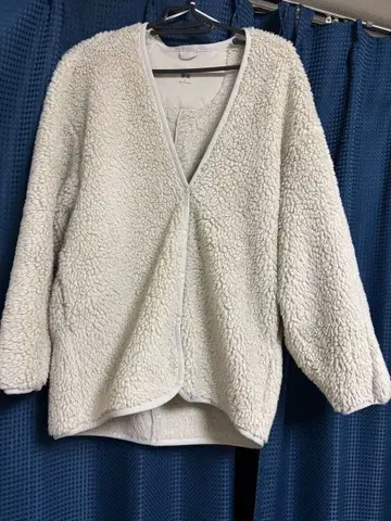 유니클로 플리스 자켓 보아 가디건 베이지 M