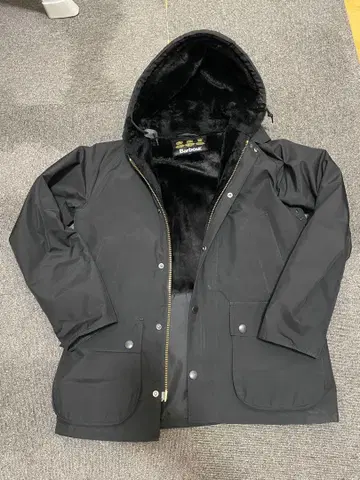 바버 블랙 보아 후드 부착 자켓 사이즈 34