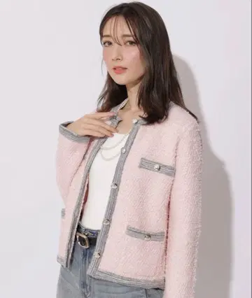 Apuweiser-riche 해피 컬러 트위드 자켓 핑크