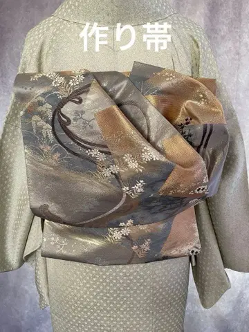 오태고 장식 매듭 만들기 오비 그레이 색지에 꽃과 끈 화선태고 핸드메이드