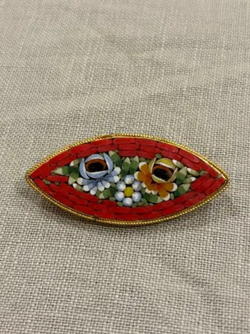 빈티지 이탈리아 마이크로 모자이크 브로치