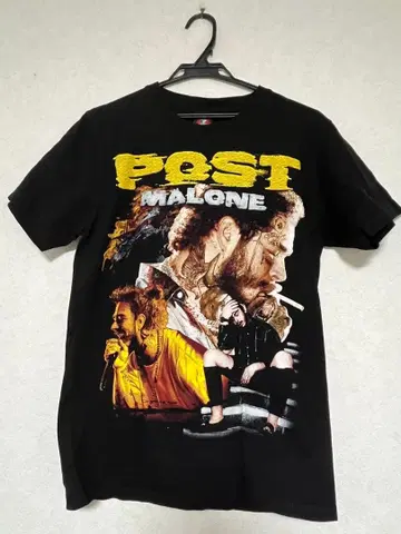 Post Malone 프린트 티셔츠 블랙 밴드 티 사진 티 반팔