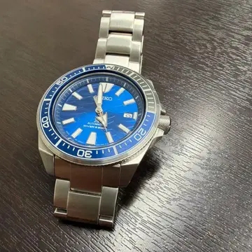 SEIKO 자동 태엽 다이버 워치 블루 미작동품