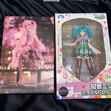 하츠네 미쿠 컬러풀 드롭 사쿠라 미쿠 벚꽃 등불 피규어 2종 세트