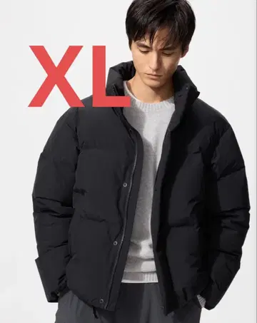 새상품급 UNIQLO 심리스 다운 자켓 유니클로 블랙 XL