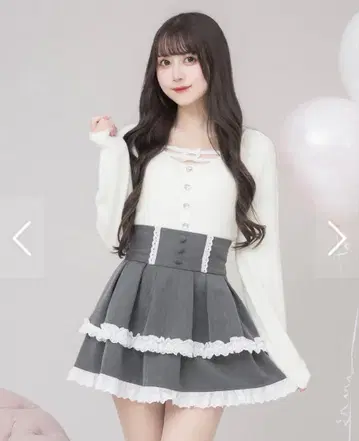 pium 리본 테이프 하트 버튼 마쉬멜로우 니트