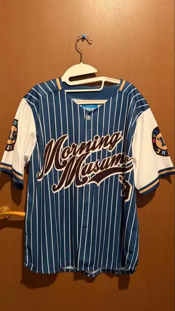 모닝구 무스메.'19 베이스볼 셔츠 파랑 M 사이즈