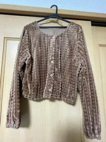 브라운 코듀로이 크롭 가디건