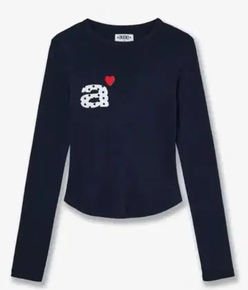 aeae 긴팔 T셔츠 네이비 상의 티셔츠 한국 로고 하트