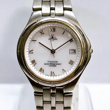 작동 시티즌 아테사 손목시계 남성용 데이트 솔라 티타늄 7815
