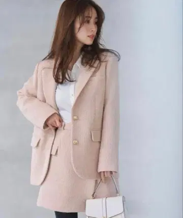 Apuweiser-riche 트위드 싱글 버튼 자켓 1