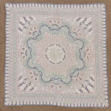 미사용 새상품 스와토우 자수 손수건 수제 자수 스와토우 손수건 포도