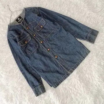 [ 랭글러 ] (S) 노카라 데님 자켓 컷오프 캐주얼