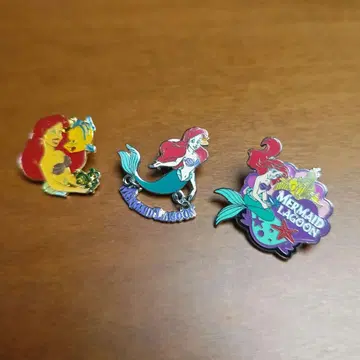인어공주 아리엘 핀 배지 3개 세트