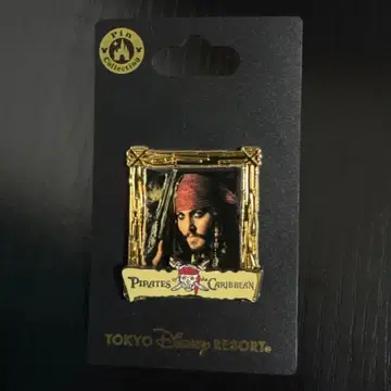 도쿄 디즈니 리조트 캐리비안의 해적 잭 스패로우 핀 배지