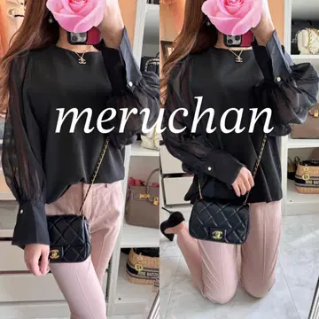 [새상품과 동일] 나노 유니버스 오간자 슬리브 조젯 상의 블라우스