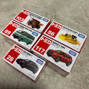 미개봉 토미카 미니카 세트 5점 닛산 테슬라 코마츠 산악구조차 히타치중기