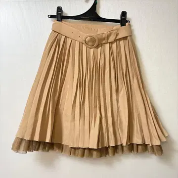 에프데 베이지 계열 플리츠 스커트 별도 천 튤 벨트 포함 7호