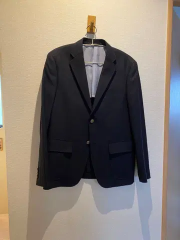 유니클로 울 혼방 테일러드 자켓 네이비 스트라이프 안감 남성용 M